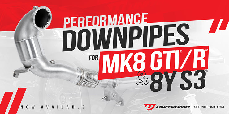 Unitronic Performance Downpipes for MK8 GTI, Golf R and 8Y S3 - Now Available