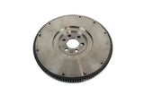 Circular metal flywheel with ring gear teeth for European vehicle engine