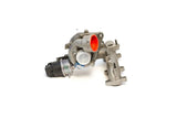 Turbocharger assembly with exhaust manifold for European vehicle engine