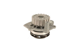Silver European car engine water pump with gear and pulley