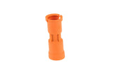 Orange plastic automotive electrical connector component for German car wiring.
