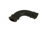 Black curved rubber automotive coolant hose for German engine repair.
