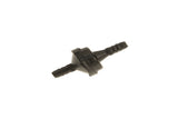 Black plastic VAICO automotive hose connector with two ribbed nozzles