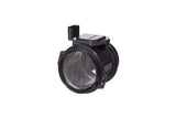 Black mass air flow sensor for Volkswagen Audi Porsche, featuring mesh filter and connector port