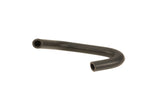 Black curved rubber automotive hose isolated on a white background