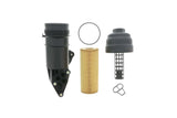 Oil filter housing kit with filter, gasket, and cap for VW Audi Porsche vehicles