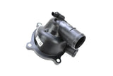 Mahle thermostat housing for VW Audi Porsche, black plastic auto part with mounting holes and coolant ports