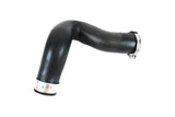 Black rubber engine coolant hose with metal clamps for German auto parts.