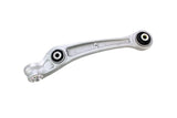 Silver aluminum front lower control arm for European vehicle suspension