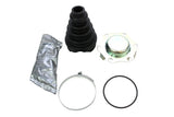 CV axle boot kit with rubber bellows, metal flange, clamp, and grease packet for German autos.