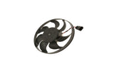 Black automotive radiator cooling fan with electrical connector for European vehicles