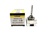 Flösser Xenon D3S 42V 35W automotive headlight bulb with product packaging.