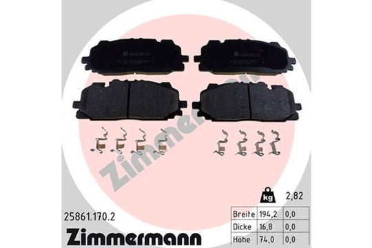 Front Brake Pads Zimmermann 25861.170.2