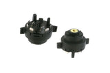 Two black automotive electrical switch components with metal contact pins