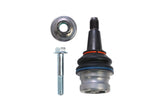 European car ball joint kit with mounting bolt and nut on white background