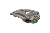 Silver metal brake caliper for European automotive braking system