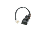 Black automotive electrical wiring harness with connector for German auto parts.