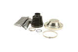 CV axle boot kit with rubber bellows, metal clamps, and grease packets for German auto repair.