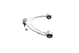 Silver aluminum front lower control arm with rubber bushings for Volkswagen and Audi vehicles.