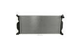 Replacement automotive radiator for European cars with mounting brackets and seals