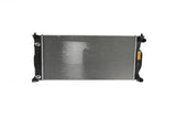 Aluminum automotive radiator for European cars on a white background