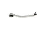 Silver metal front lower control arm for Volkswagen and Audi suspension systems.