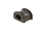 Black rubber automotive bushing part for German vehicle suspension repair.