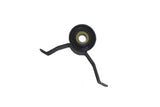Black metal engine component part for European vehicles on a white background