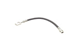 Black automotive electrical ground cable with metal ring terminal and connector.