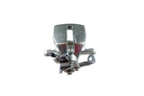 Silver metal automotive brake caliper bracket component for German auto parts.