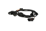 Automotive ABS wheel speed sensor with wiring harness and connector.