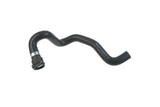 Black rubber coolant hose for VW Audi Porsche, featuring metal clamp and molded bends, auto parts replacement.