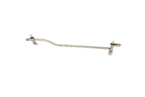Silver metal sway bar stabilizer link for European vehicle suspension.