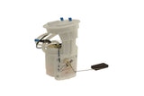 White plastic fuel pump assembly with electrical wiring and sensor float.