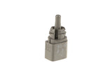 Grey plastic automotive electrical connector component for German car parts.