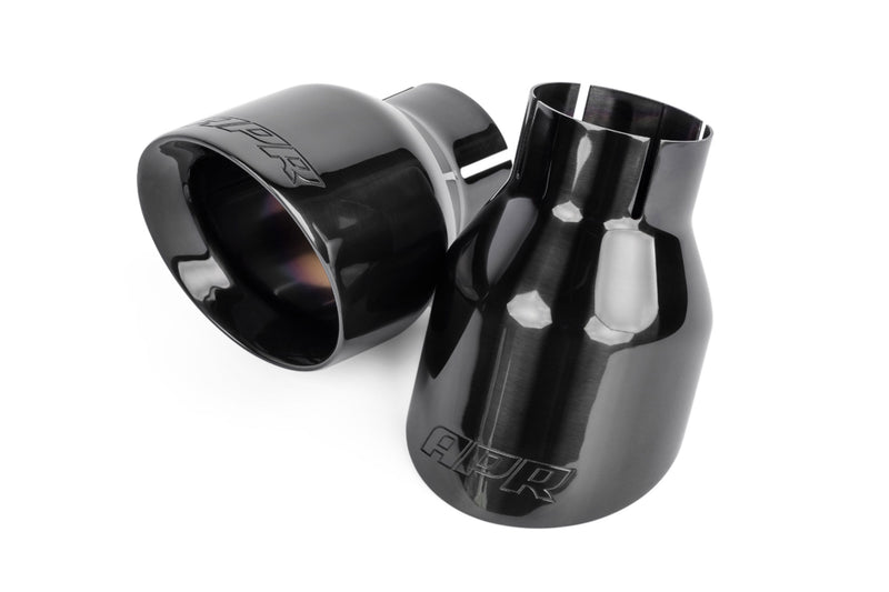 APR Double-Walled 4" Slash-Cut Tips Polished Diamond Black - TPK0003