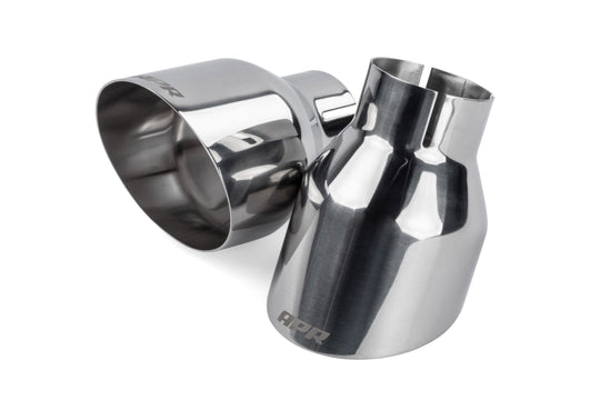 APR Single-Walled 4" Slash-Cut Tips Polished Silver - TPK0004