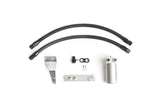 Oil cooler kit with braided hoses, aluminum reservoir, and mounting hardware