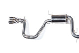 Stainless steel dual exit performance exhaust system for European vehicles.