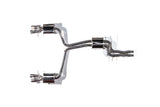 Stainless steel performance exhaust system for Volkswagen Audi Porsche, dual mufflers, quad tips