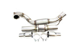 Stainless steel exhaust system kit with flex pipe, resonator, tips, and clamps for VW Audi Porsche