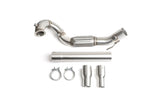 Stainless steel turbo downpipe with flex section, clamps, and adapters for VW Audi Porsche