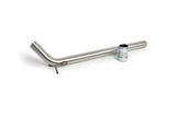 Stainless steel automotive exhaust downpipe component for German vehicles.