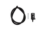 Black rubber hose with mounting bracket and screw for European auto repair.