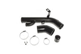 Black performance air intake pipe kit with clamps and connectors for German auto engines.