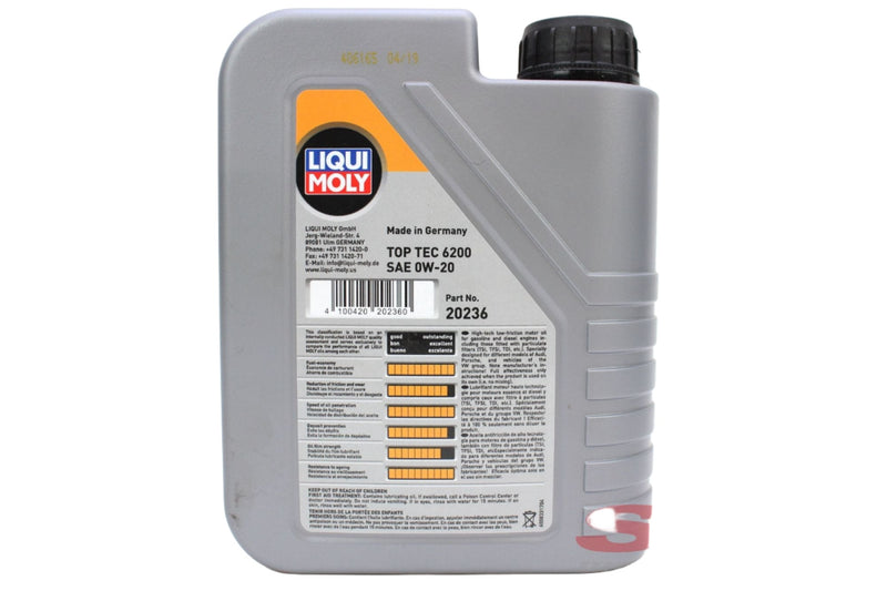 Liqui Moly Top Tech 6200 0W20 Synth Oil (1L) LM20236