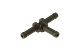 Black 3-way hose connector for Volkswagen Audi Porsche European car parts, compatible with fluid lines and vacuum systems.