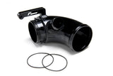 Black performance air intake pipe with mounting bracket and two O-rings