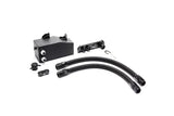 Black oil catch can kit with braided hoses and mounting bracket for European cars