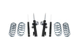 Set of automotive shock absorbers and coil springs for vehicle suspension repair.